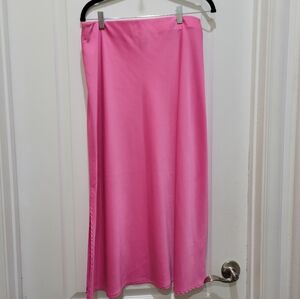 Pink Midi Slip Skirt